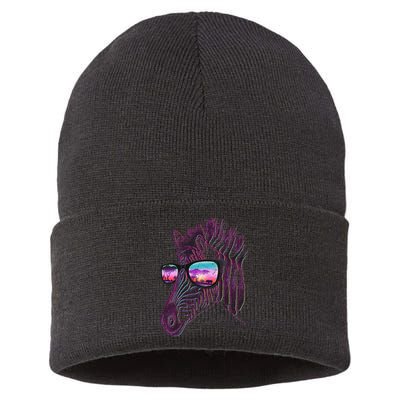 Retro 80s Zebra Shade Sustainable Knit Beanie