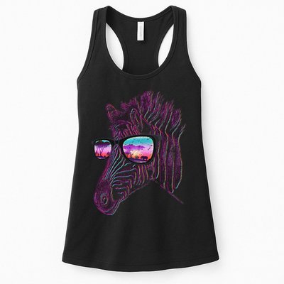 Retro 80s Zebra Shade Womens Tank Top