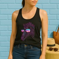 Retro 80s Zebra Shade Womens Tank Top