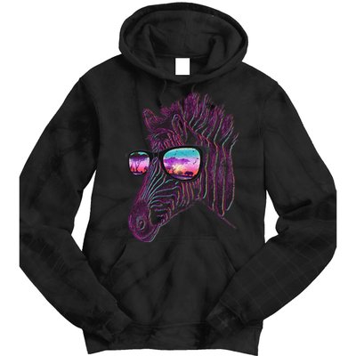 Retro 80s Zebra Shade Tie Dye Hoodie