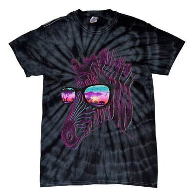 Retro 80s Zebra Shade Tie-Dye T-Shirt