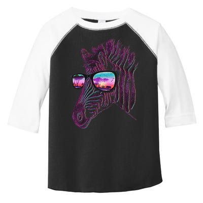Retro 80s Zebra Shade Toddler Fine Jersey T-Shirt