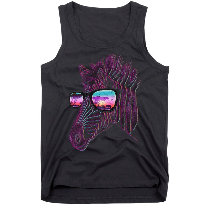 Retro 80s Zebra Shade Tank Top