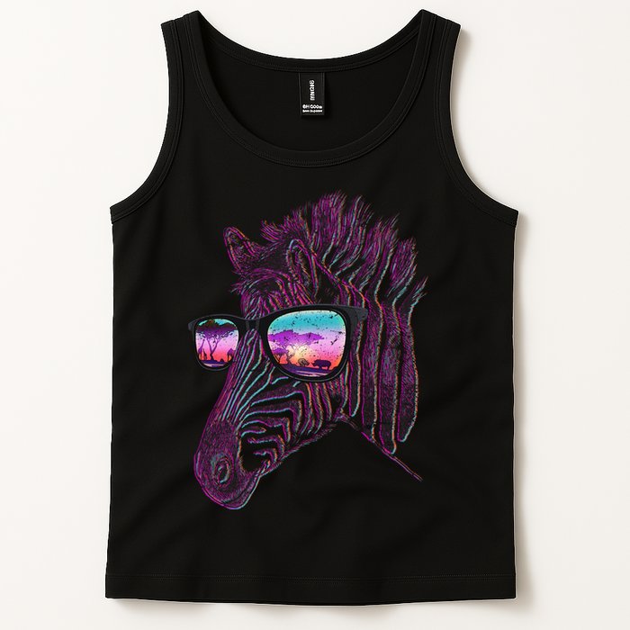 Retro 80s Zebra Shade Tank Top