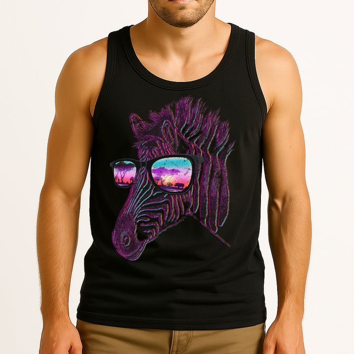 Retro 80s Zebra Shade Tank Top