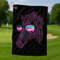 Retro 80s Zebra Shade Golf Towel