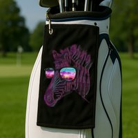 Retro 80s Zebra Shade Golf Towel