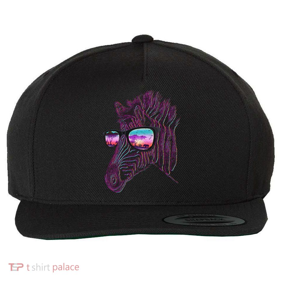 Retro 80s Zebra Shade Wool Snapback Cap