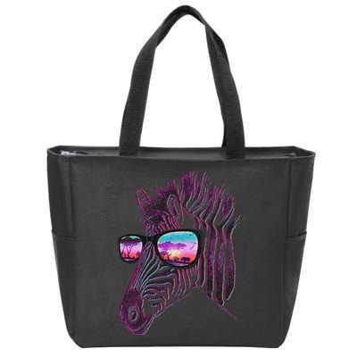 Retro 80s Zebra Shade Zip Tote Bag