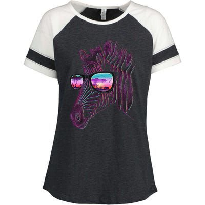 Retro 80s Zebra Shade Enza Ladies Jersey Colorblock Tee