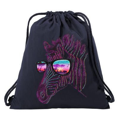 Retro 80s Zebra Shade Drawstring Bag