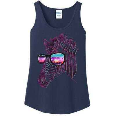 Retro 80s Zebra Shade Ladies Essential Tank