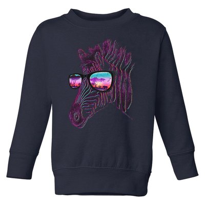 Retro 80s Zebra Shade Toddler Sweatshirt