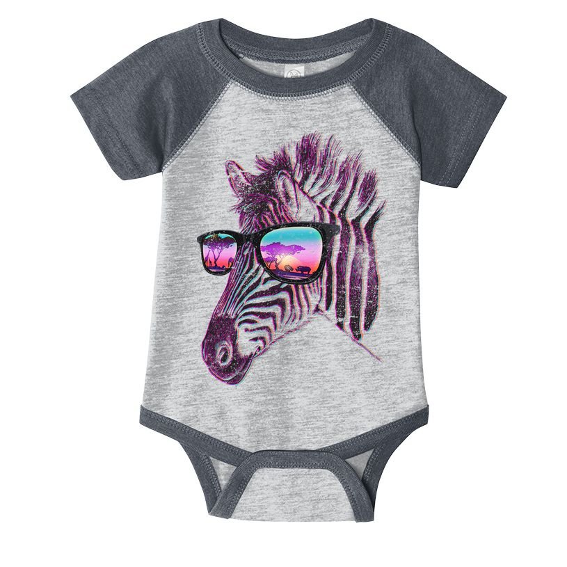 Retro 80s Zebra Shade Infant Baby Jersey Bodysuit