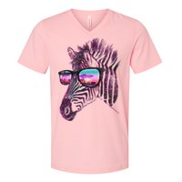 Retro 80s Zebra Shade V-Neck T-Shirt