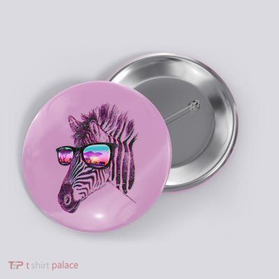 Retro 80s Zebra Shade Button