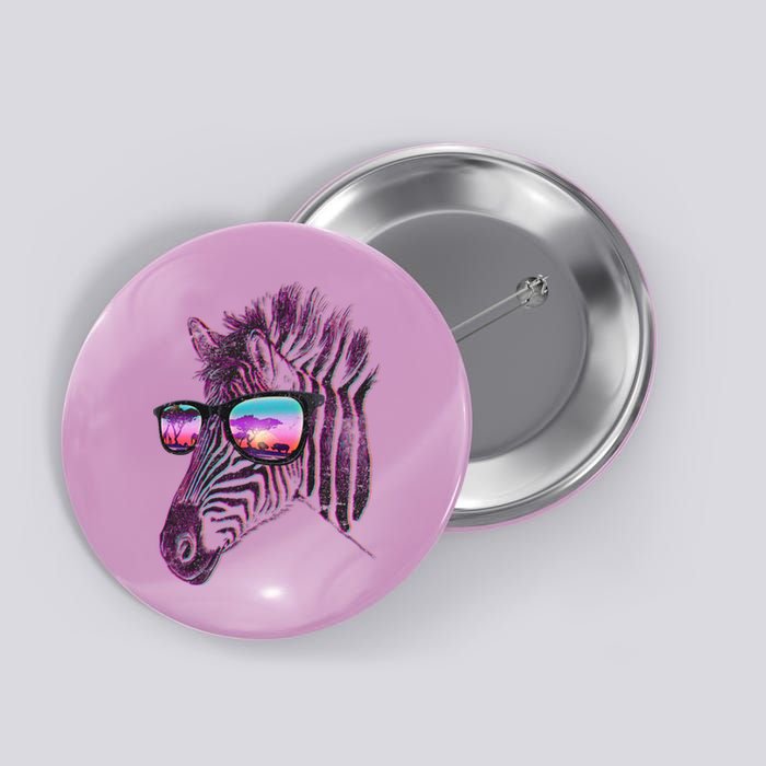 Retro 80s Zebra Shade Button