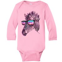 Retro 80s Zebra Shade Baby Long Sleeve Bodysuit