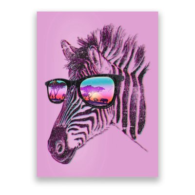 Retro 80s Zebra Shade Poster