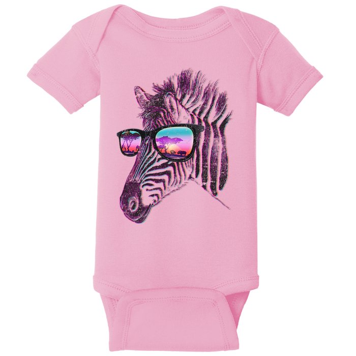 Retro 80s Zebra Shade Baby Bodysuit