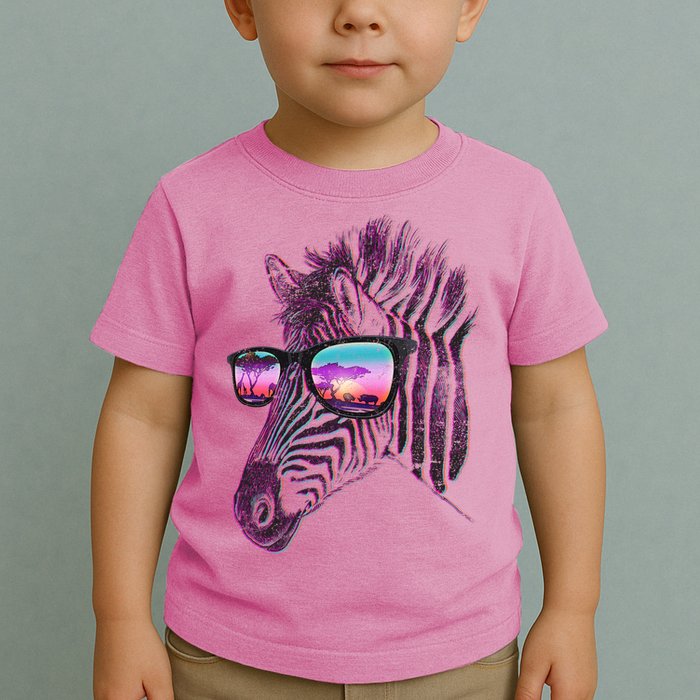Retro 80s Zebra Shade Toddler T-Shirt