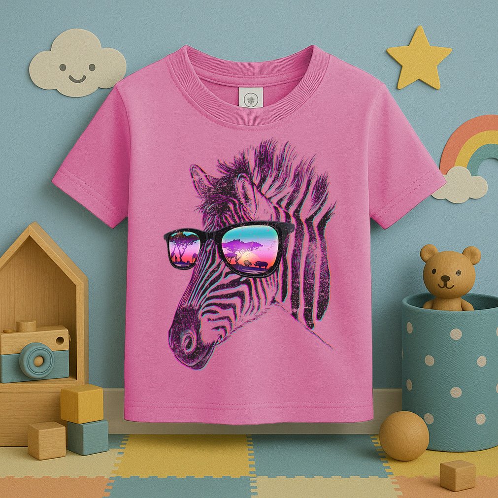 Retro 80s Zebra Shade Toddler T-Shirt