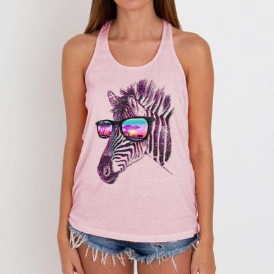 Retro 80s Zebra Shade Women's Knotted Racerback Tank