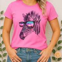 Retro 80s Zebra Shade Womens T-Shirt