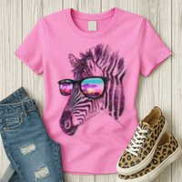 Retro 80s Zebra Shade Womens T-Shirt
