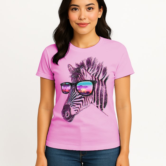 Retro 80s Zebra Shade Womens T-Shirt