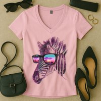 Retro 80s Zebra Shade Women's V-Neck T-Shirt