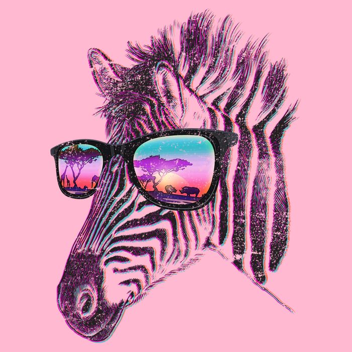 Retro 80s Zebra Shade Women's V-Neck T-Shirt