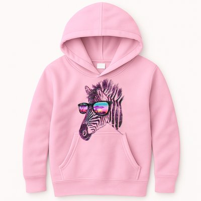 Retro 80s Zebra Shade Kids Hoodie