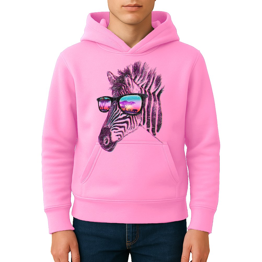 Retro 80s Zebra Shade Kids Hoodie