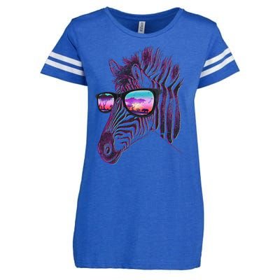 Retro 80s Zebra Shade Enza Ladies Jersey Football T-Shirt