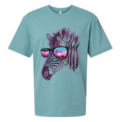 Retro 80s Zebra Shade Sueded Cloud Jersey T-Shirt