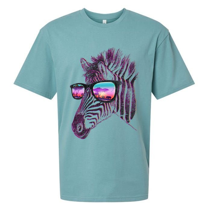 Retro 80s Zebra Shade Sueded Cloud Jersey T-Shirt