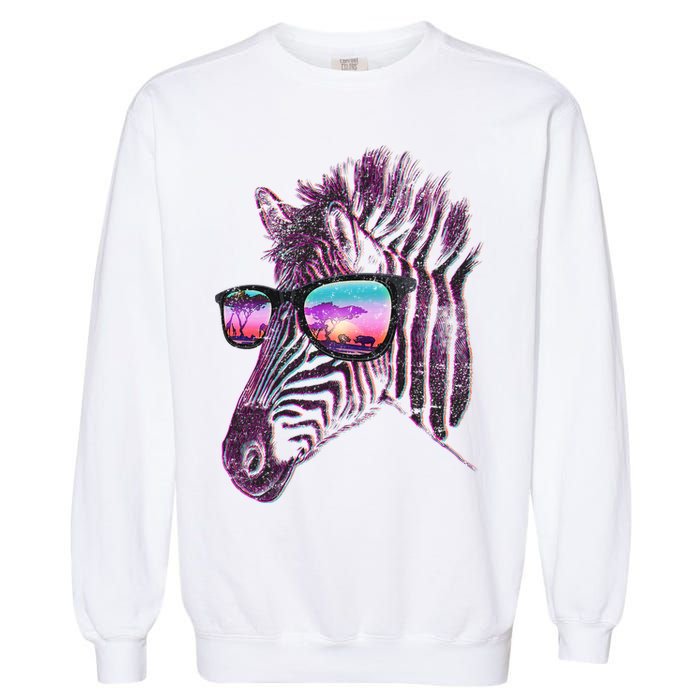 Retro 80s Zebra Shade Garment-Dyed Sweatshirt