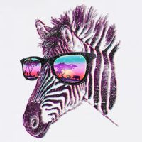 Retro 80s Zebra Shade Garment-Dyed Sweatshirt