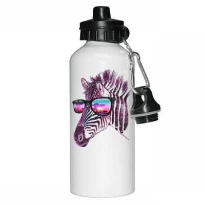 Retro 80s Zebra Shade Aluminum Water Bottle