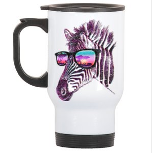 Retro 80s Zebra Shade Stainless Steel Travel Mug