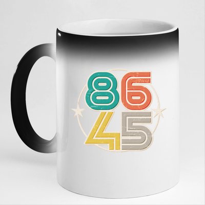 Retro 86 45 Impeach Trump 11oz Black Color Changing Mug