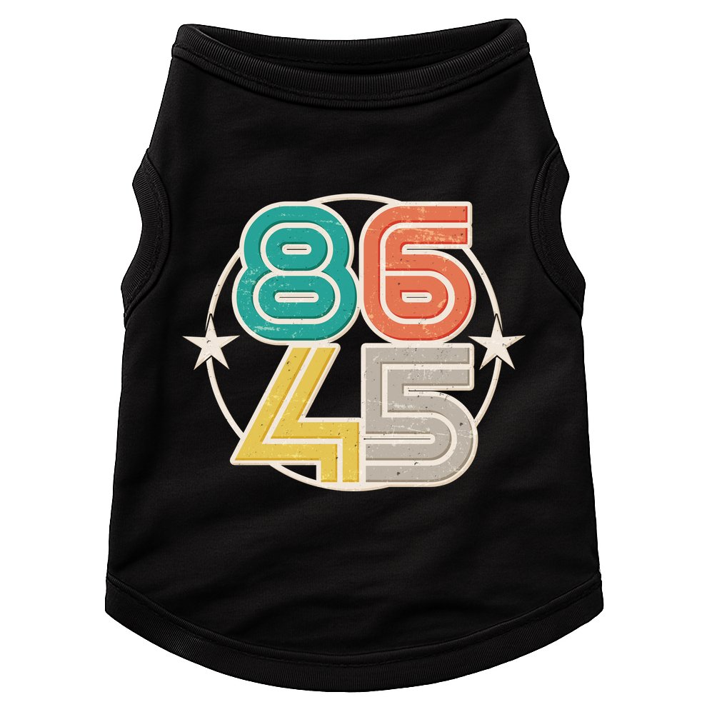 Retro 86 45 Impeach Trump Doggie Tank