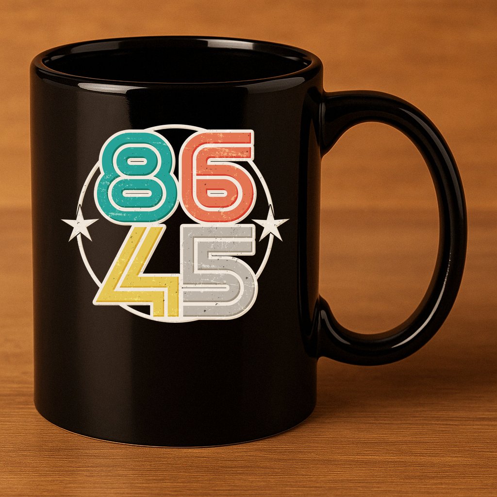 Retro 86 45 Impeach Trump 11oz C Handle Ceramic Mug