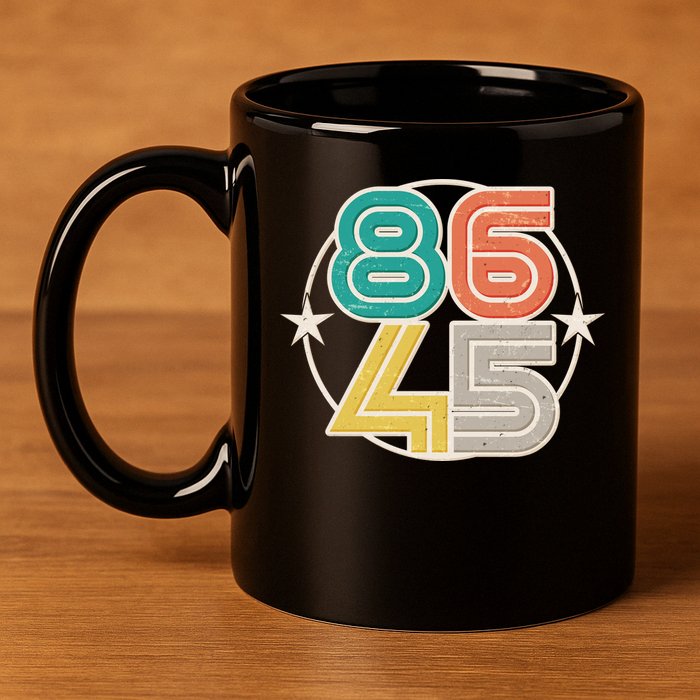Retro 86 45 Impeach Trump 11oz C Handle Ceramic Mug