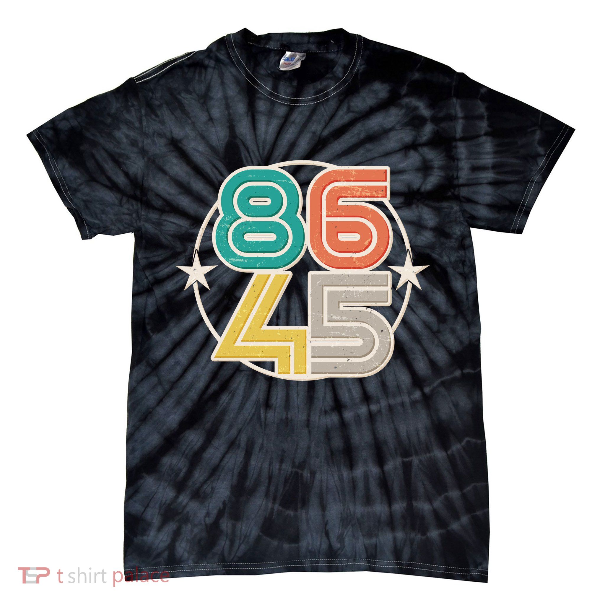 Retro 86 45 Impeach Trump Tie-Dye T-Shirt