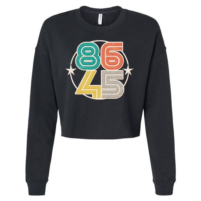 Retro 86 45 Impeach Trump Cropped Pullover Crew