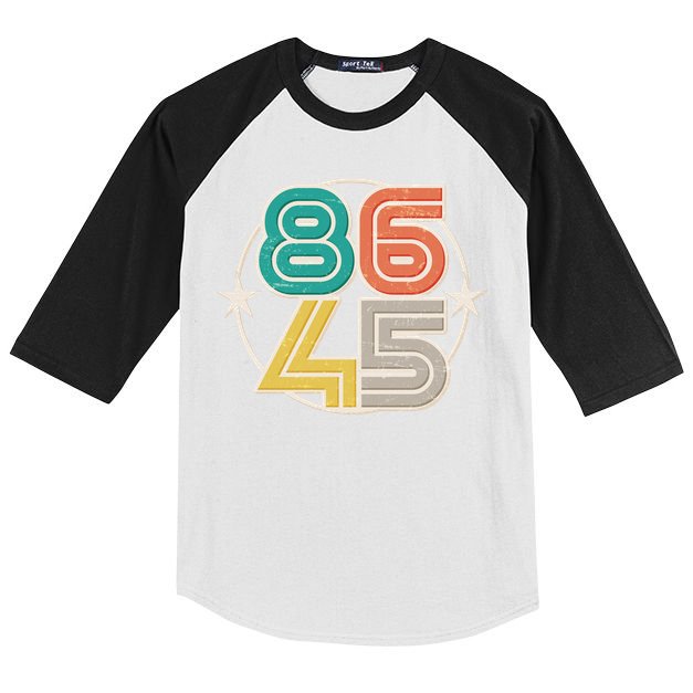 Retro 86 45 Impeach Trump Kids Colorblock Raglan Jersey