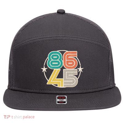 Retro 86 45 Impeach Trump 7 Panel Mesh Trucker Snapback Hat