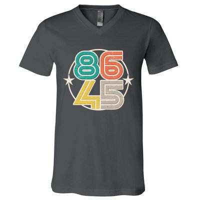 Retro 86 45 Impeach Trump V-Neck T-Shirt